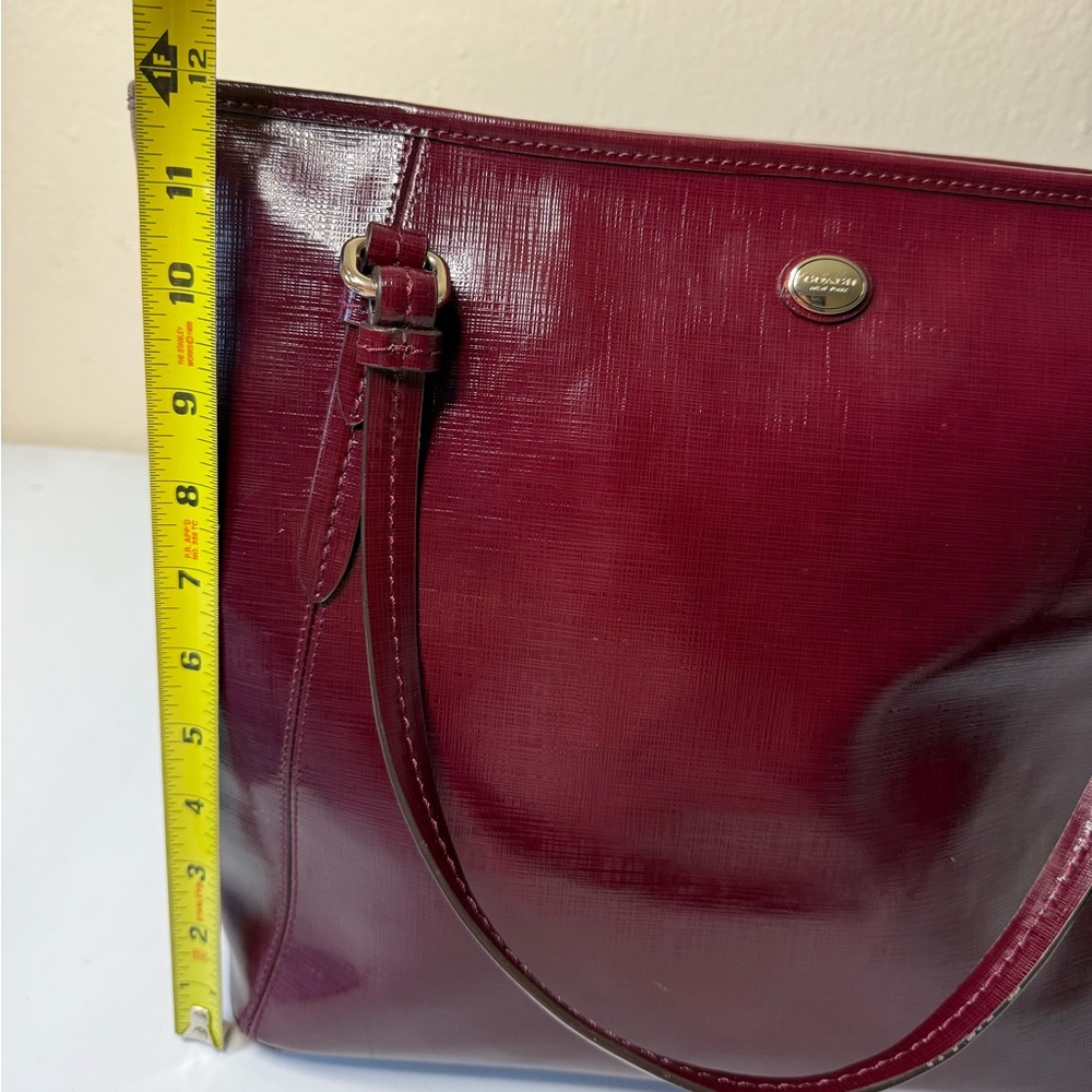 Coach Burgundy Leather Tote Bag - Picture 17 of 17